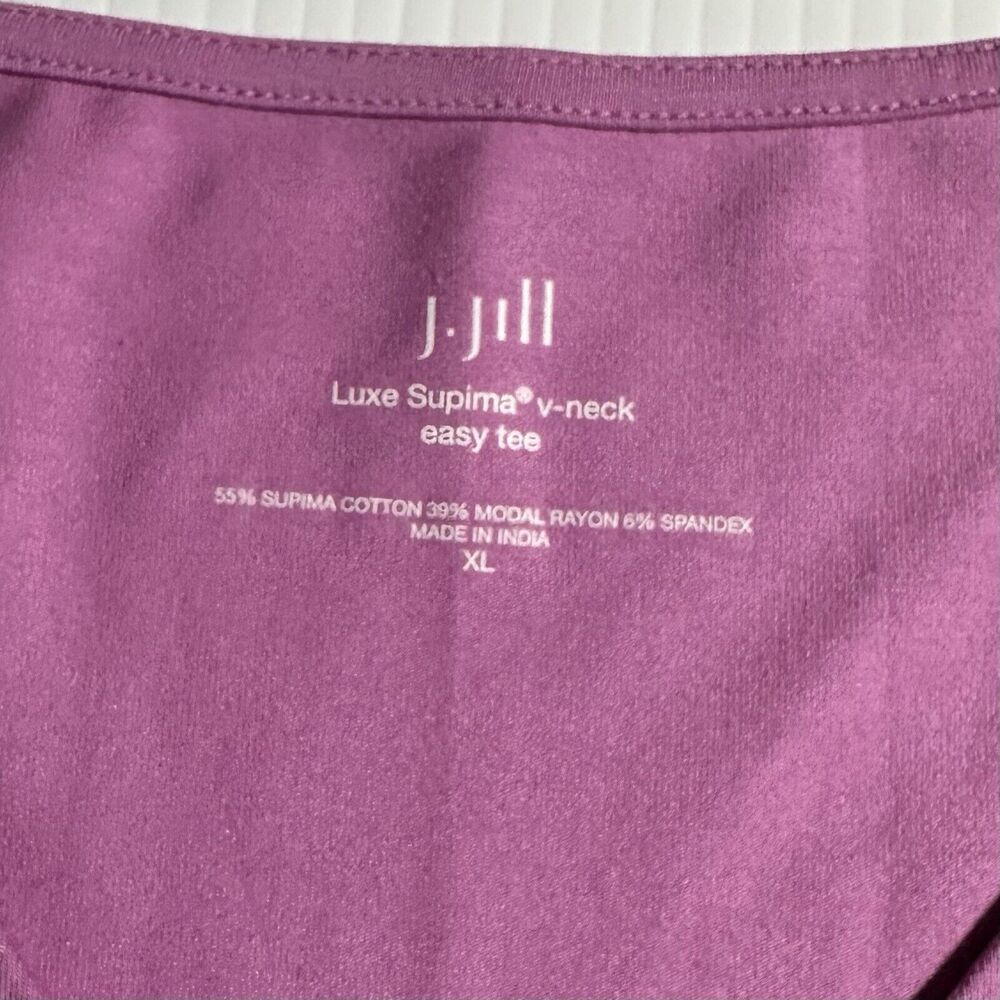 J.Jill Luxe Supima Easy Tee Size XL Womens Top Pink Petunia Boxy V-Neck NWT - Picture 5 of 9